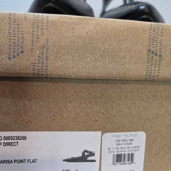 Free People Parisa Point Flat Black Women's Strappy Flats Ret $138 - New - Picture 5 of 12